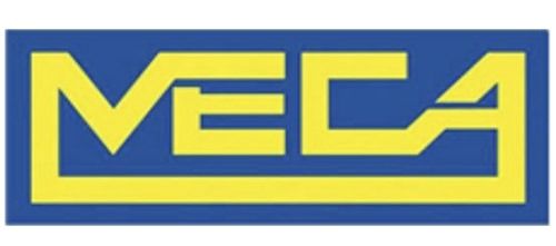 Logo MECA sponsor Golf Club Asiago su sfondo blu e giallo